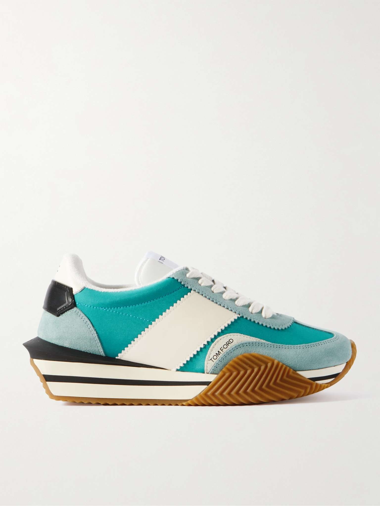 James Rubber-Trimmed Leather, Suede and Nylon Sneakers - 1
