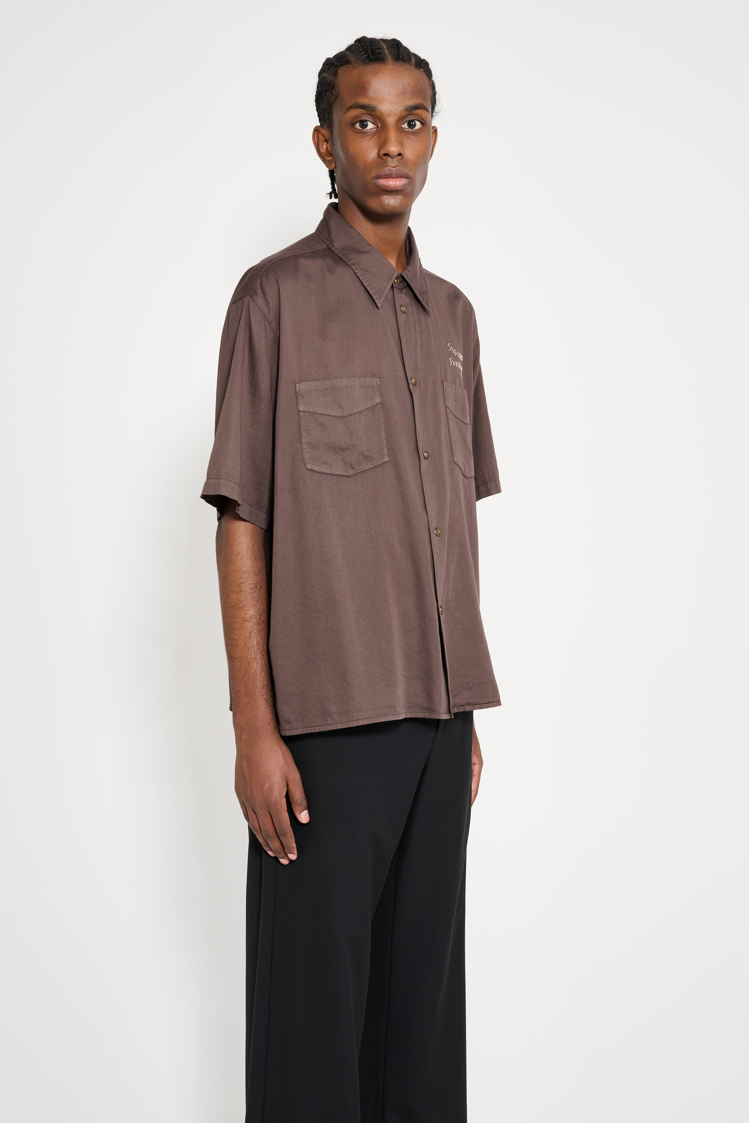 STOCKHOLM SURFBOARD CLUB SHORT SLEEVE SHIRT HICKORY - 4