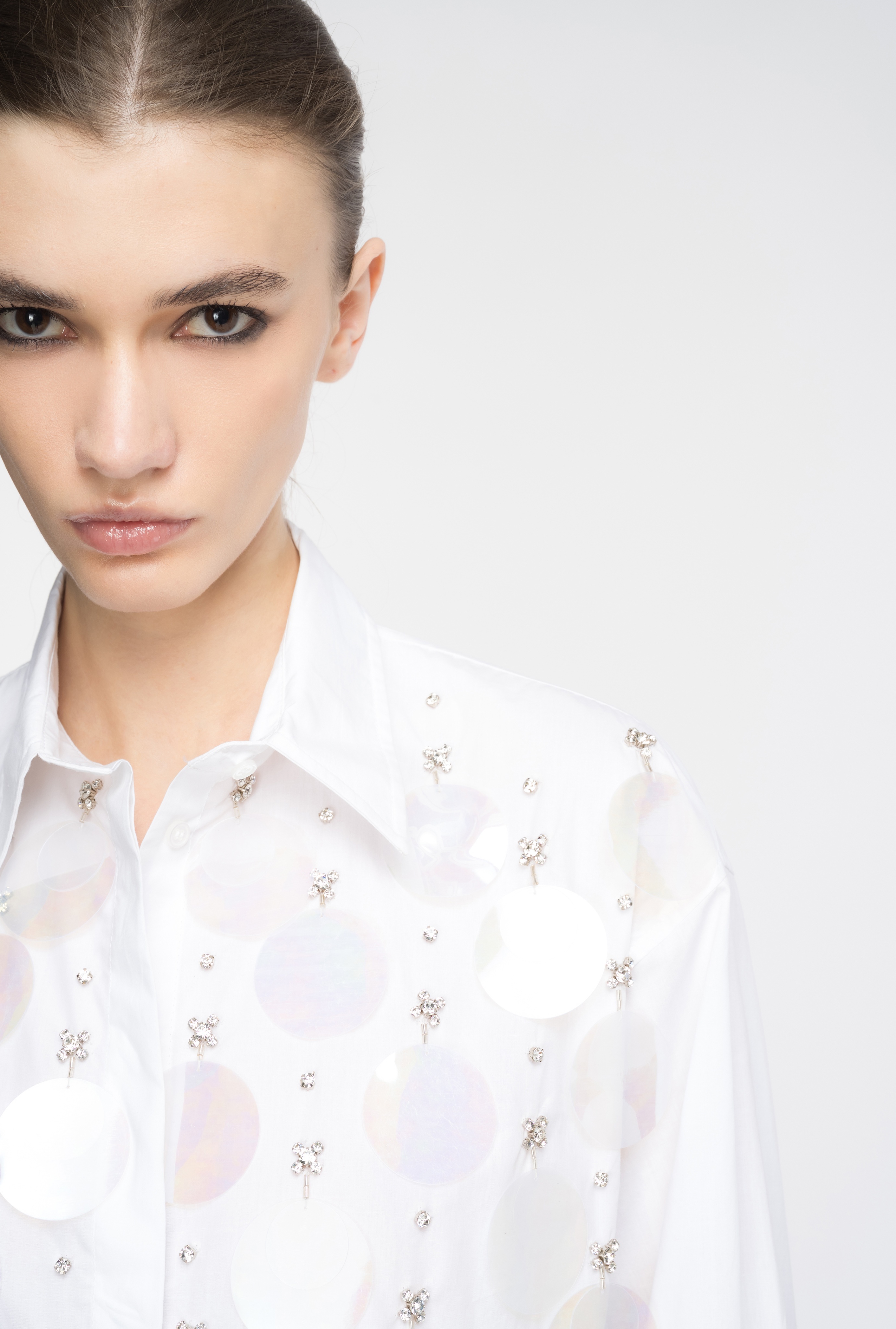 POPLIN SHIRT WITH SEQUIN EMBROIDERY - 4