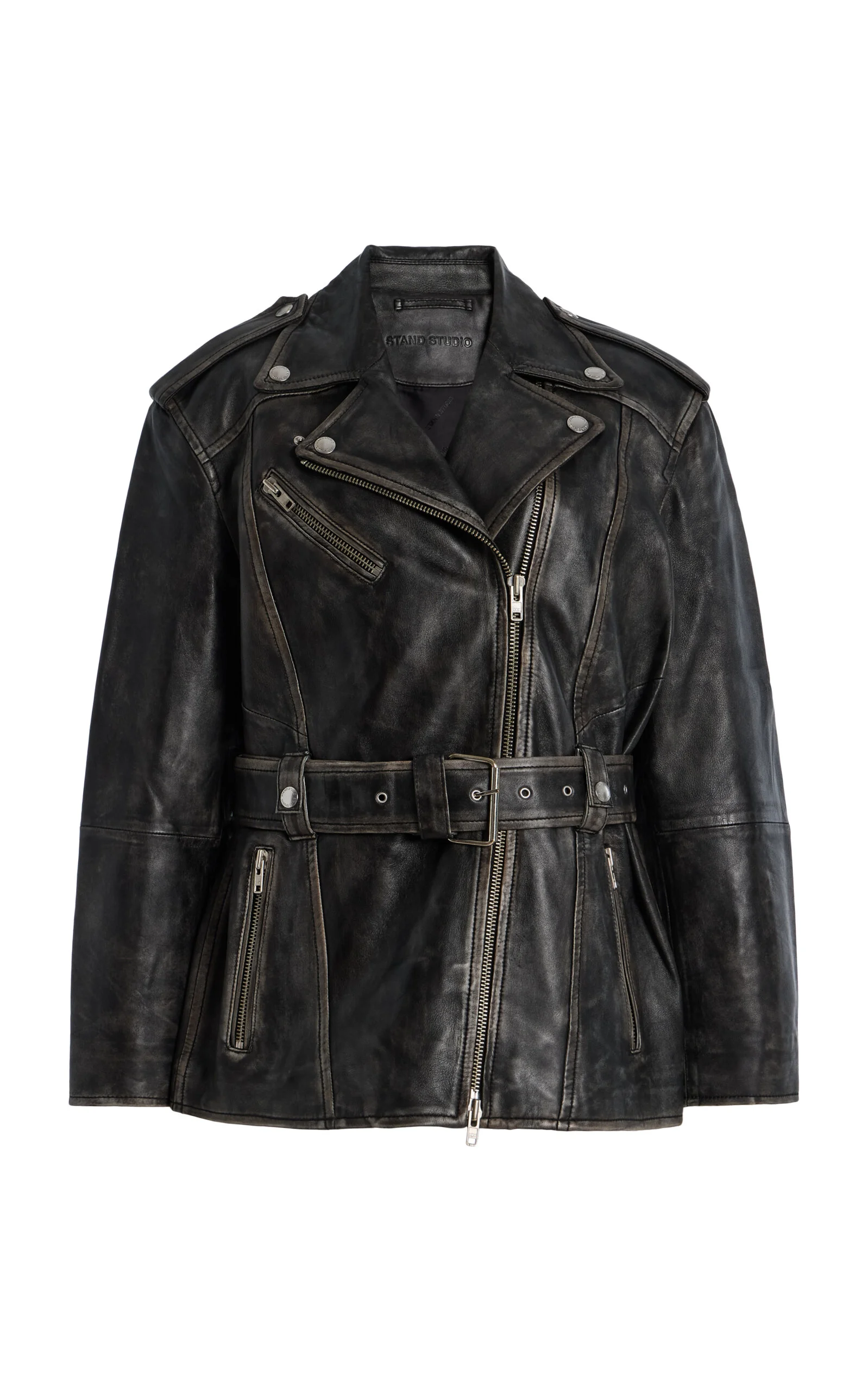 Leona Leather Biker Jacket black - 1
