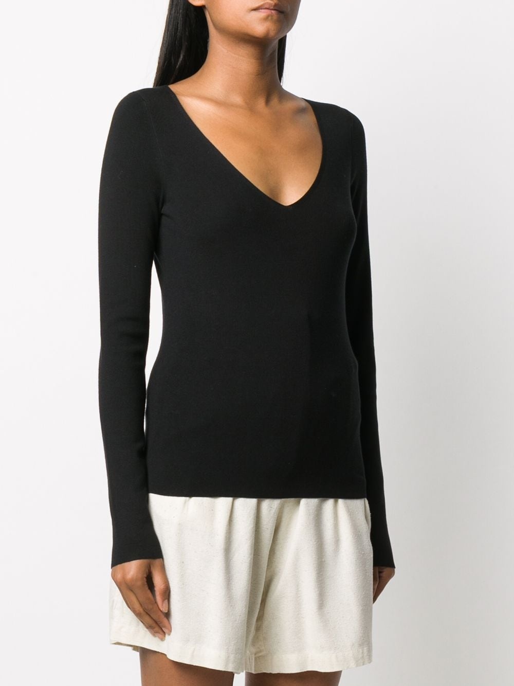 ribbed-knit scoop-neck top - 4