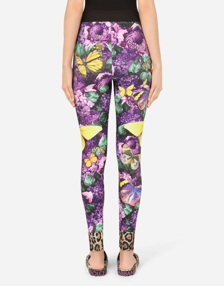 Butterfly-print leggings with branded elastic - 10