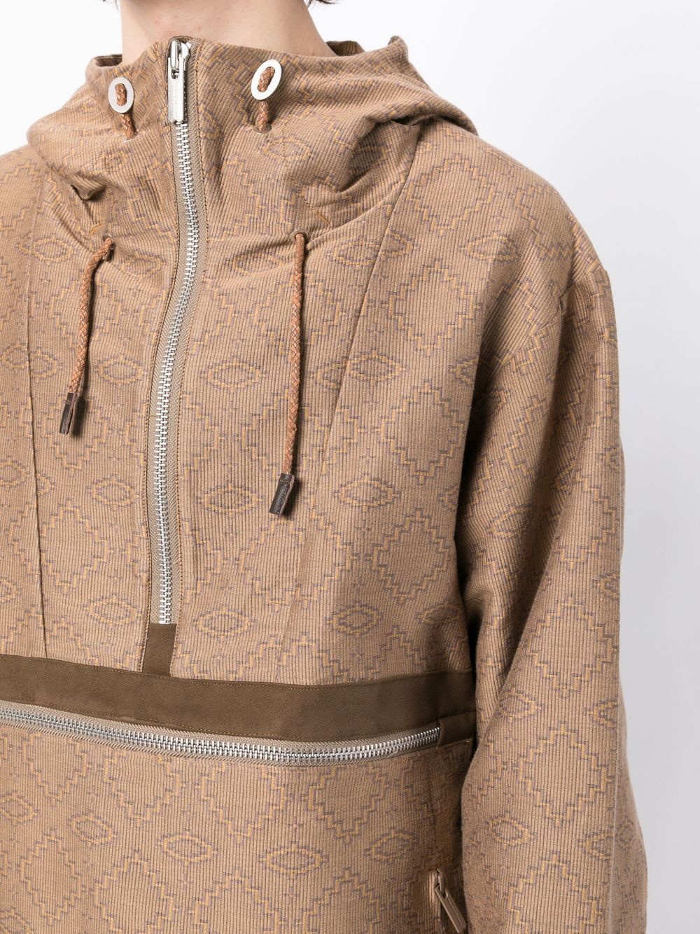 geometric pattern half-zipped jacket - 5