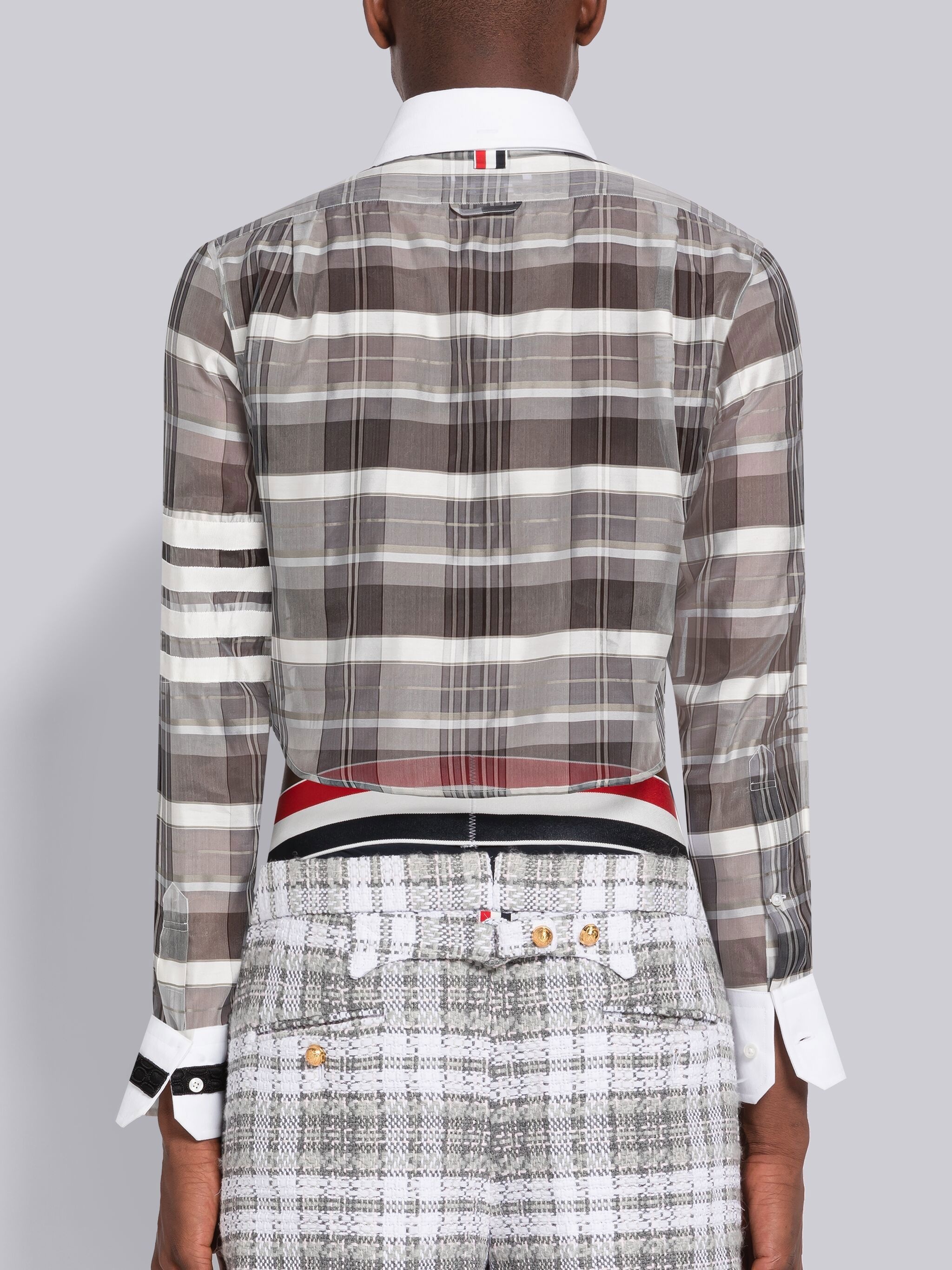 checked cropped shirt - 3