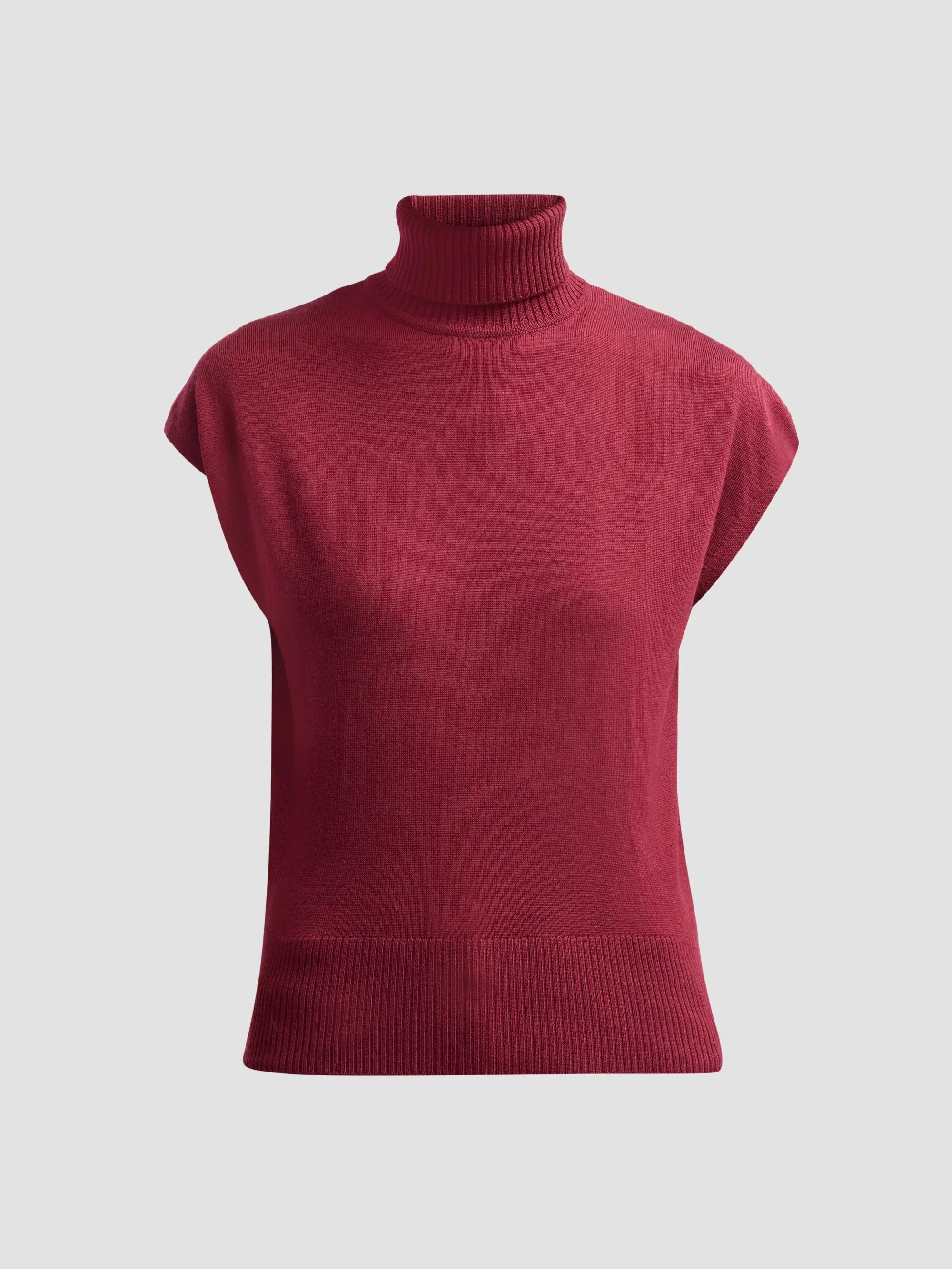Women's Natalie Cap-Sleeve Wool Sweater - Cranberry - 1