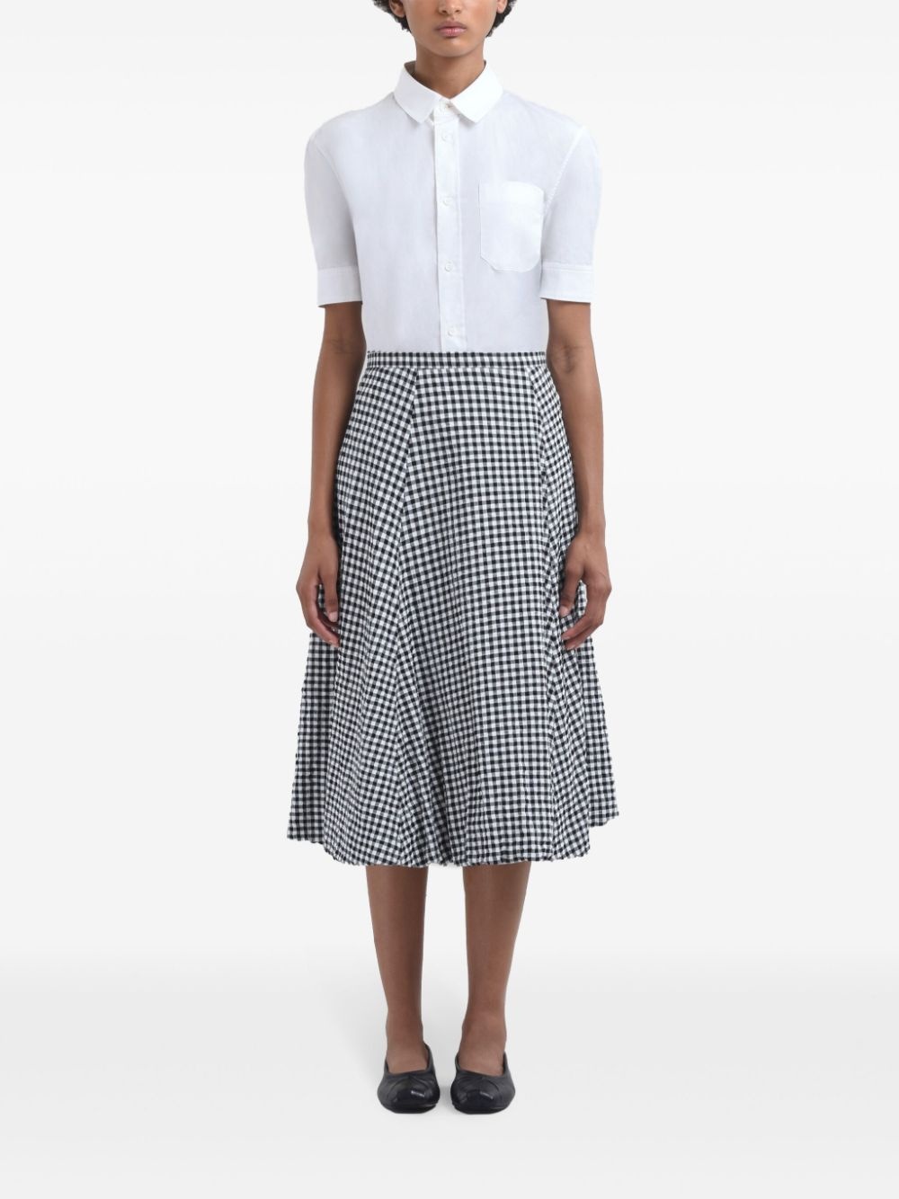 check-print midi skirt - 2