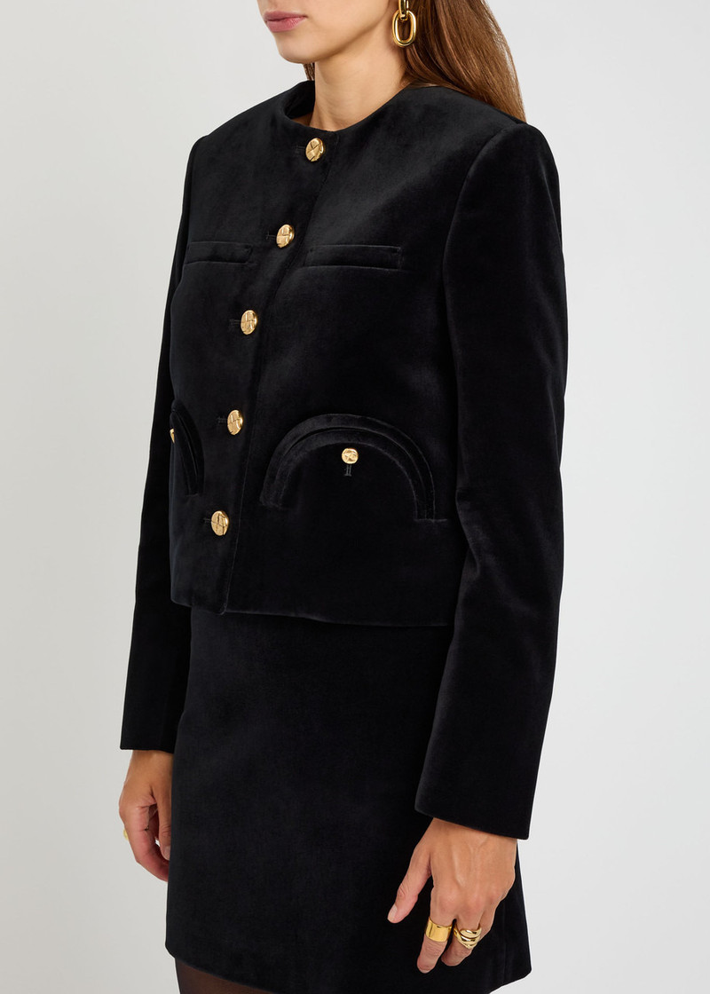 BLAZÉ MILANO Blaze Milano Jealousy Shamo Cropped Velvet Jacket outlook