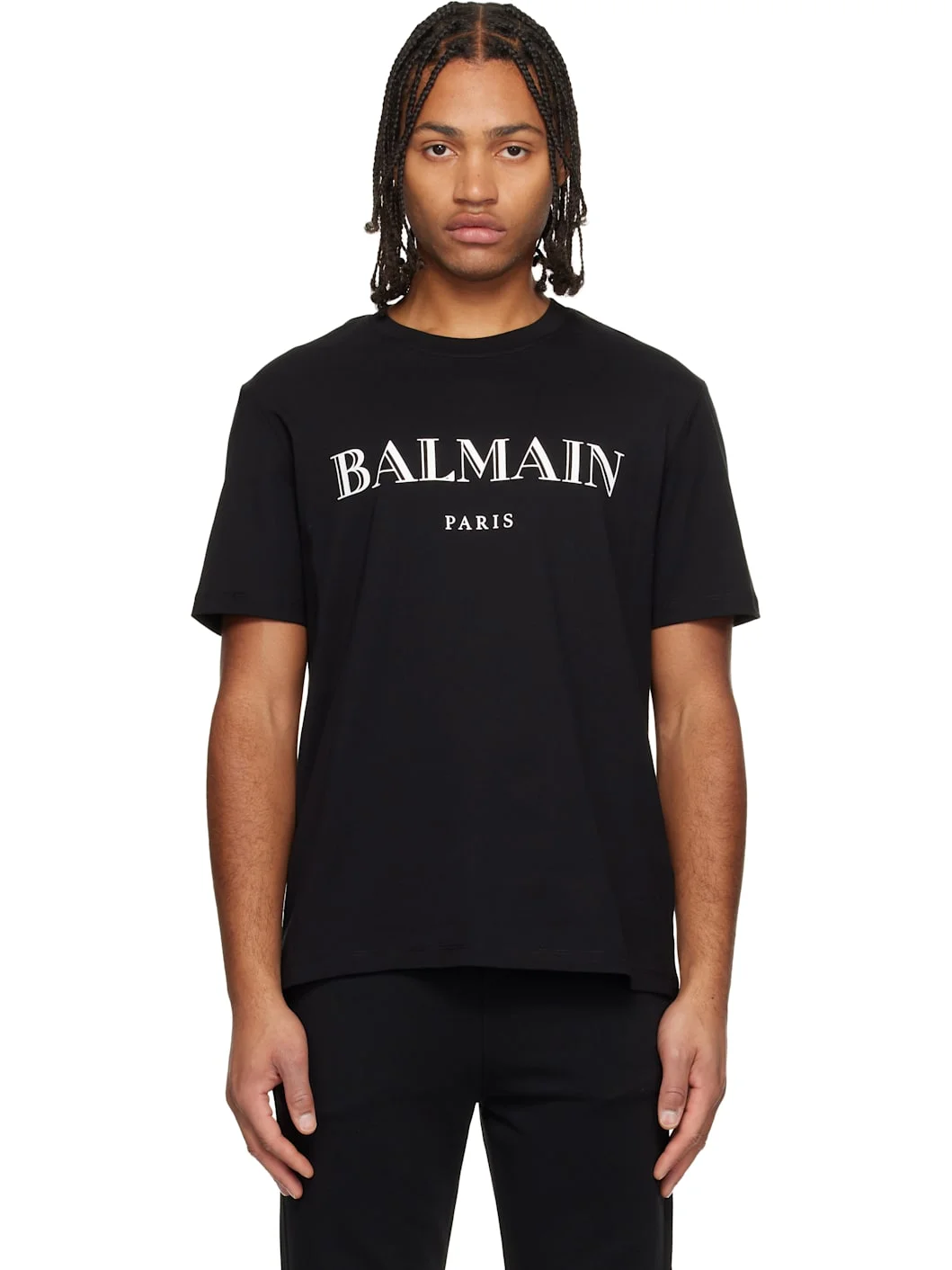 Black 'Balmain' Print T-shirt - 1