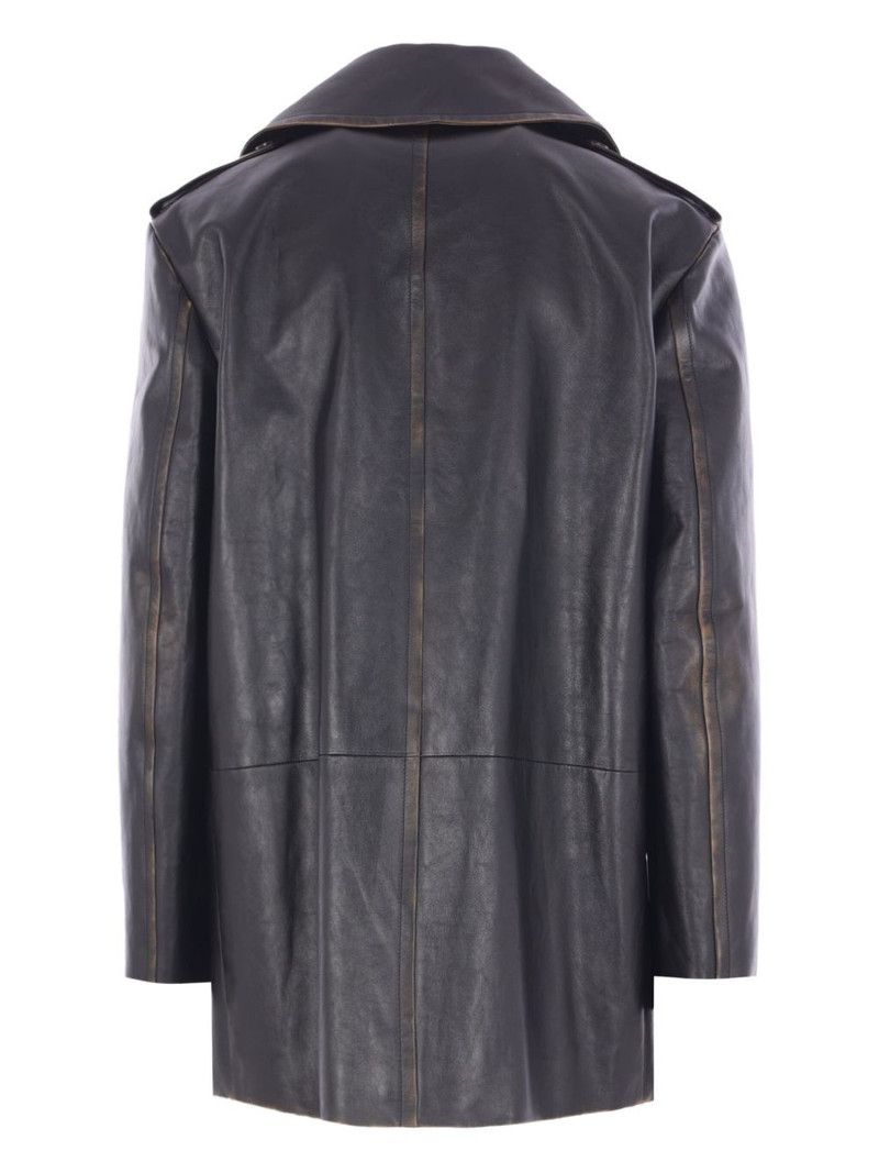 Jil Sander buttoned leather jacket outlook