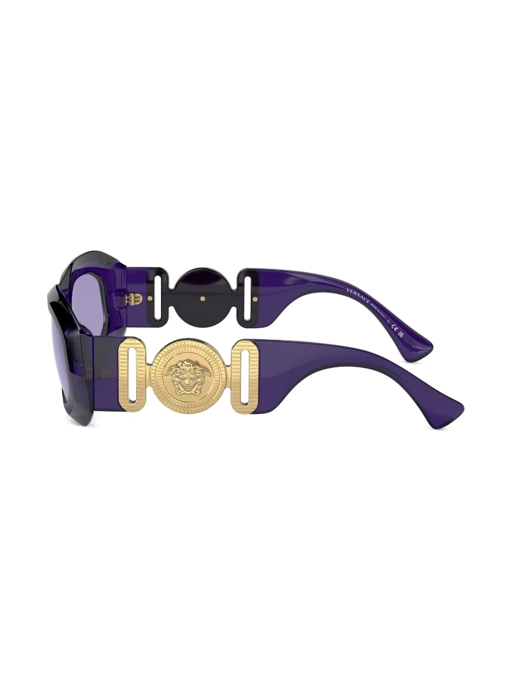 logo-plaque geometric-frame sunglasses - 3