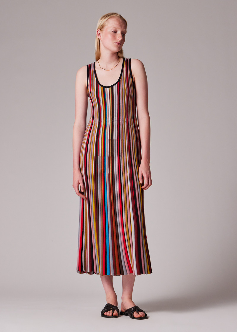 Women's 'Signature Stripe' Sleeveless Knitted Dress 4
