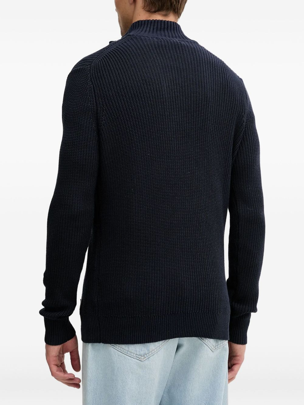 half-zip ribbed sweater - 3