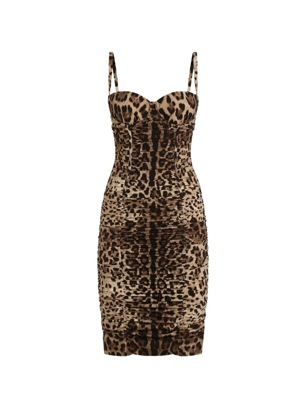leo-print charmeuse dress - 1