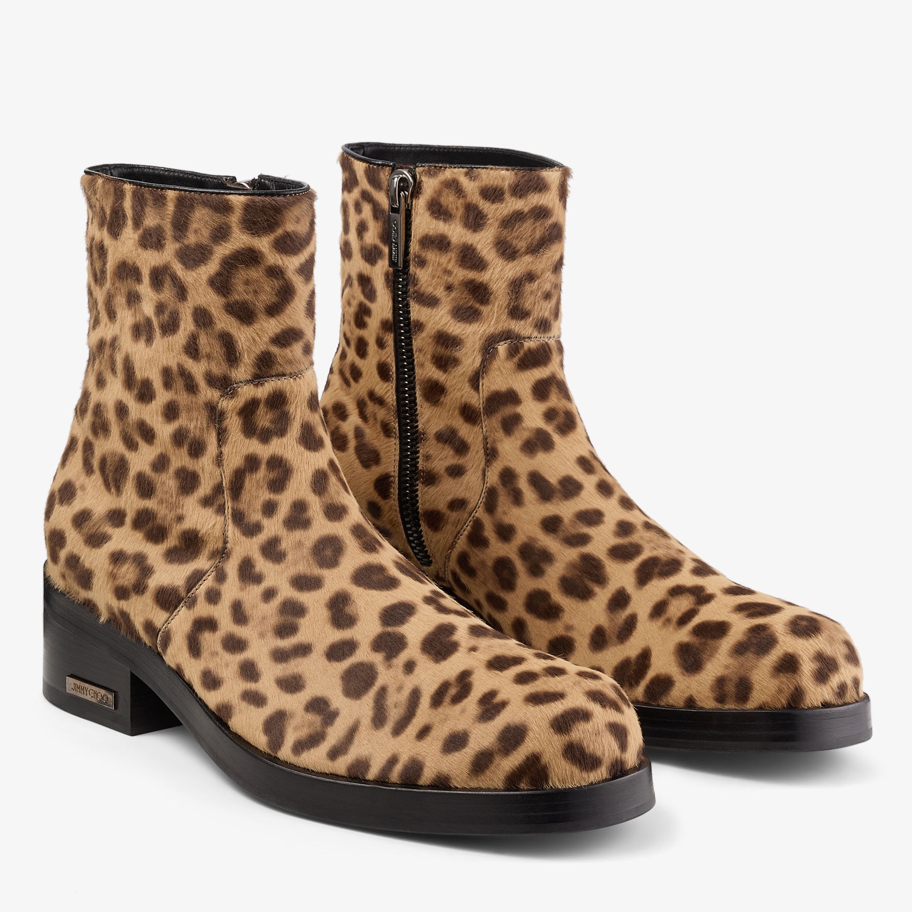 Elias Zip Boot
Natural Leopard Print Pony Zip Boots - 2