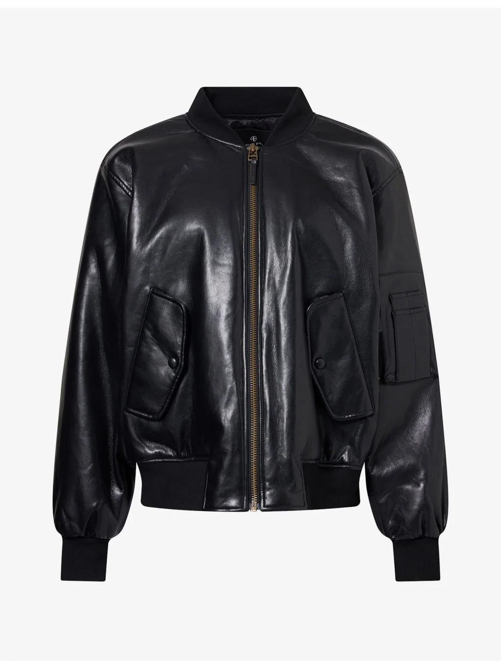 Leon Leather-Blend Bomber Jacket - 1