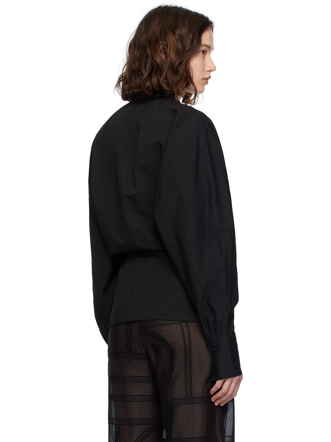 Black Wrap Blouse - 3