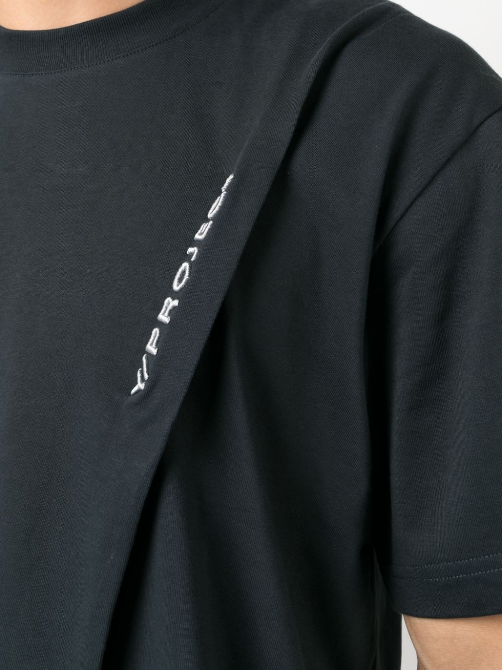 logo-embroidered pinched T-shirt - 6