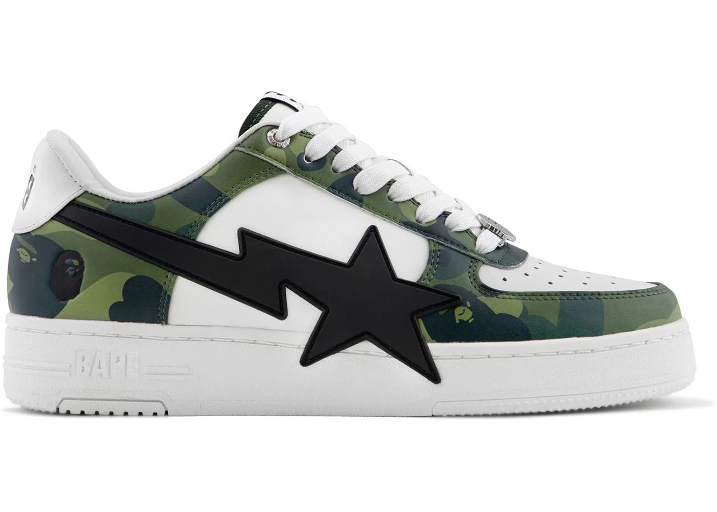 A Bathing Ape Bape Sta Low OS #1 Color Camo Green White - 1