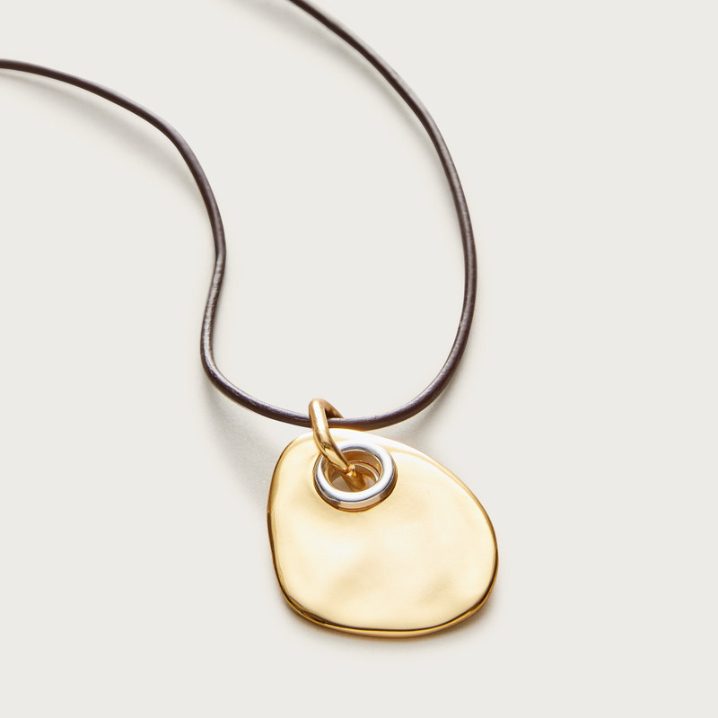 Grommet pendant necklace with leather cord 3