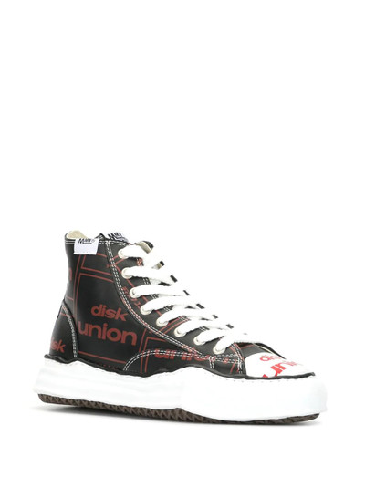 Maison MIHARAYASUHIRO logo print high-top sneakers outlook