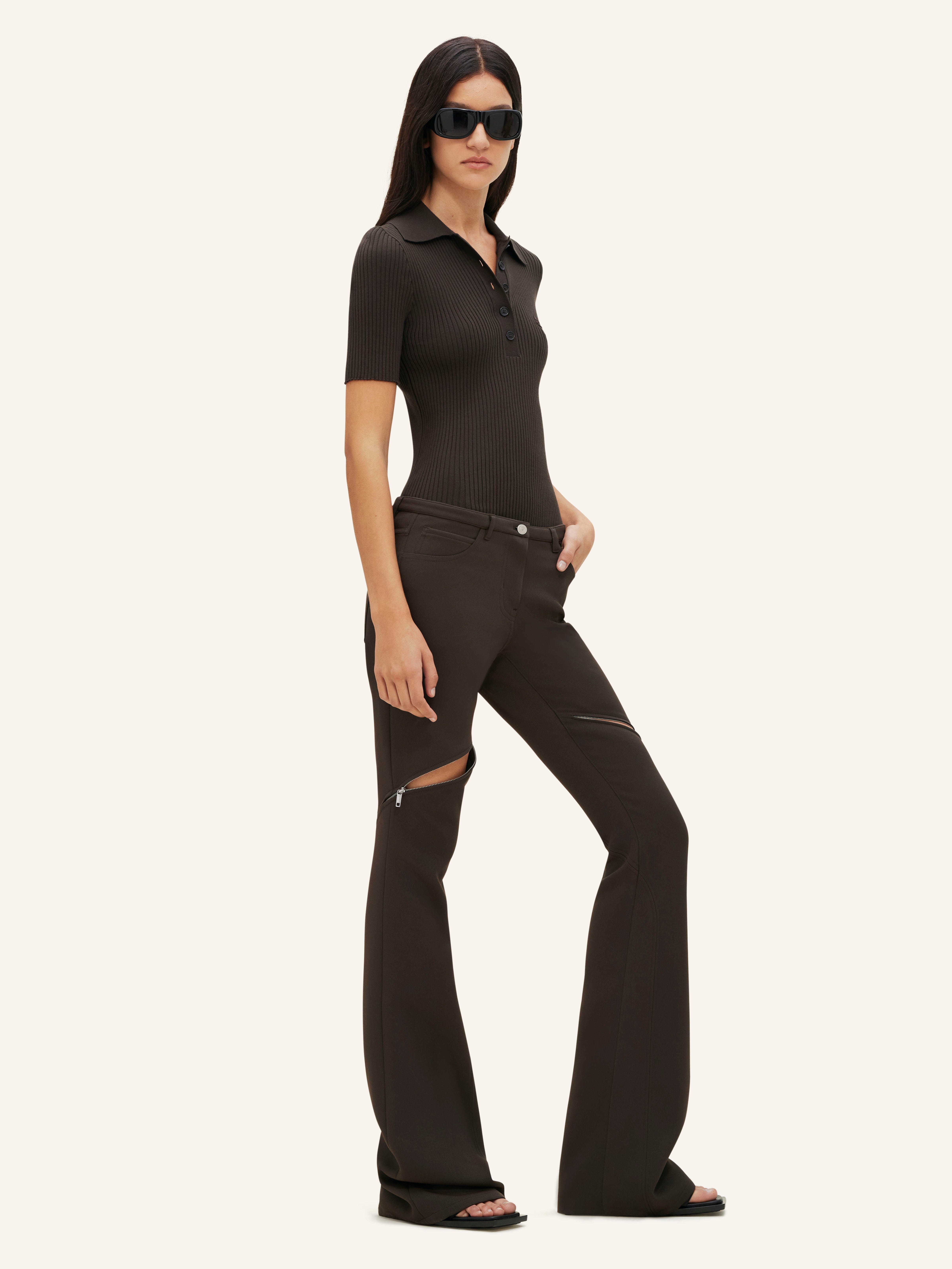ELLIPSE ZIPPED TWILL PANTS - 4
