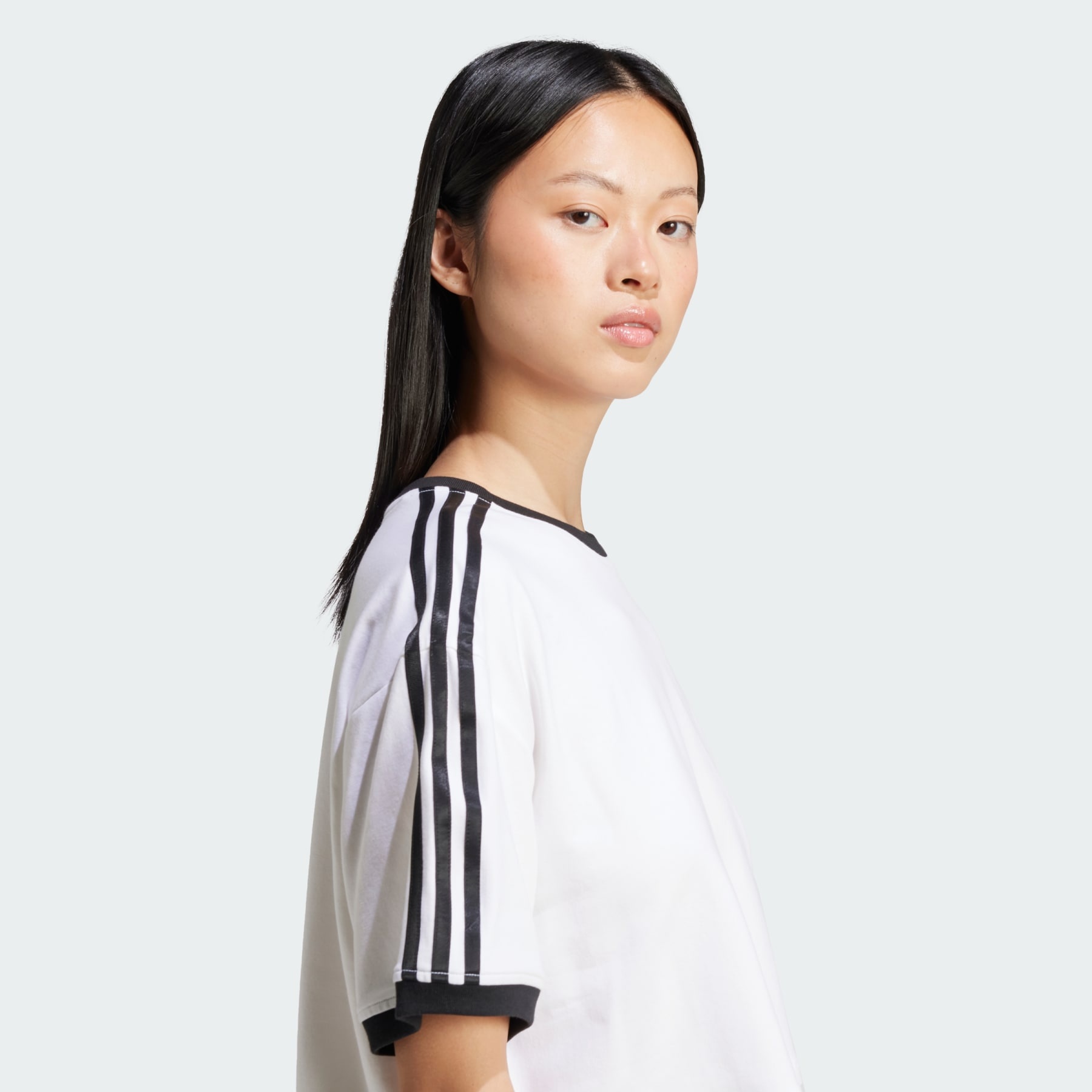 adidas Adicolor 3-Stripes Loose Crop Tee | REVERSIBLE