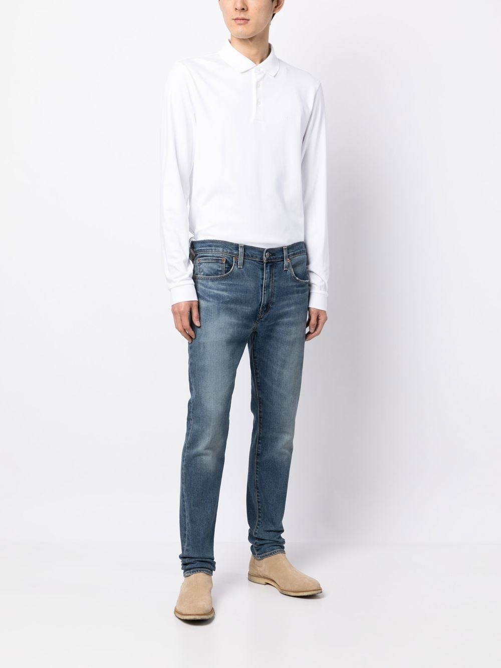 long-sleeve cotton polo shirt - 2