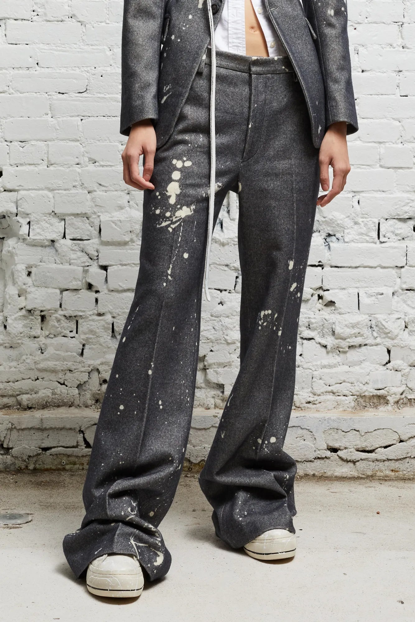 RELAXED TROUSER - GREY PAINT SPLATTER - 1