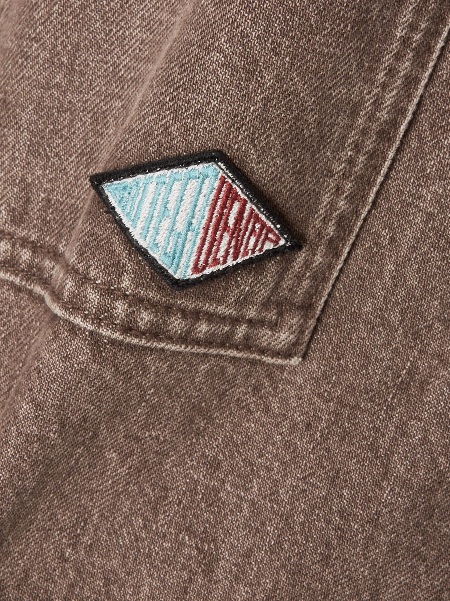 Appliquéd suede-trimmed denim jacket Brown - 5