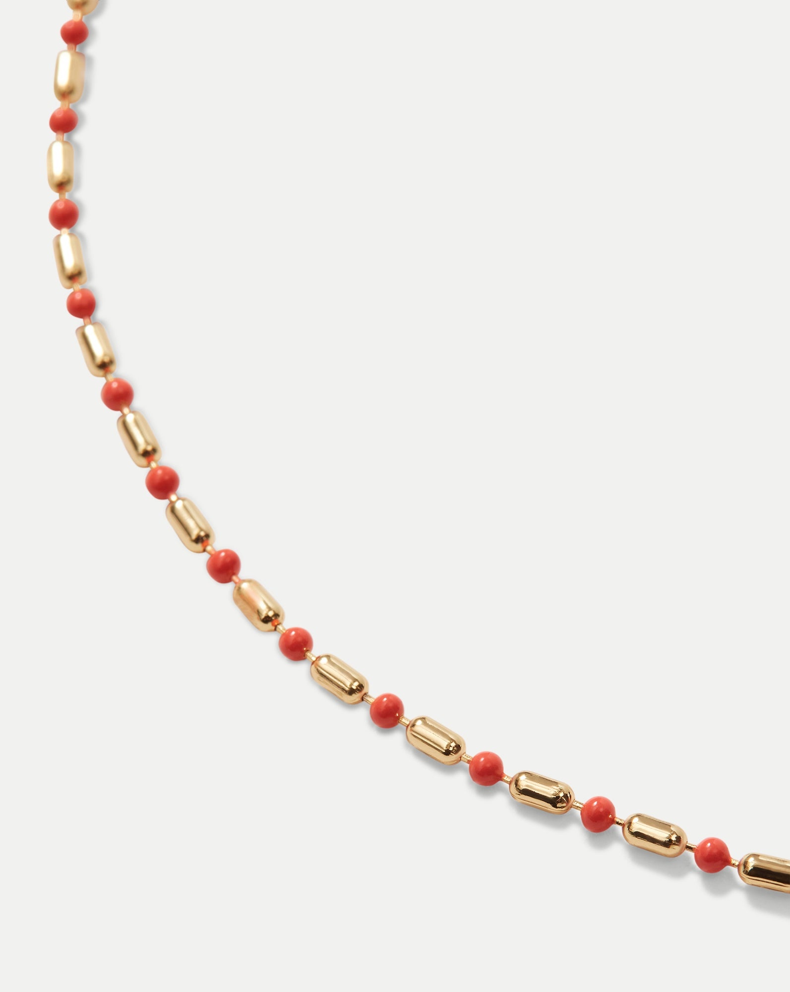 LONG ENAMEL BEAD CHAIN NECKLACE - 2