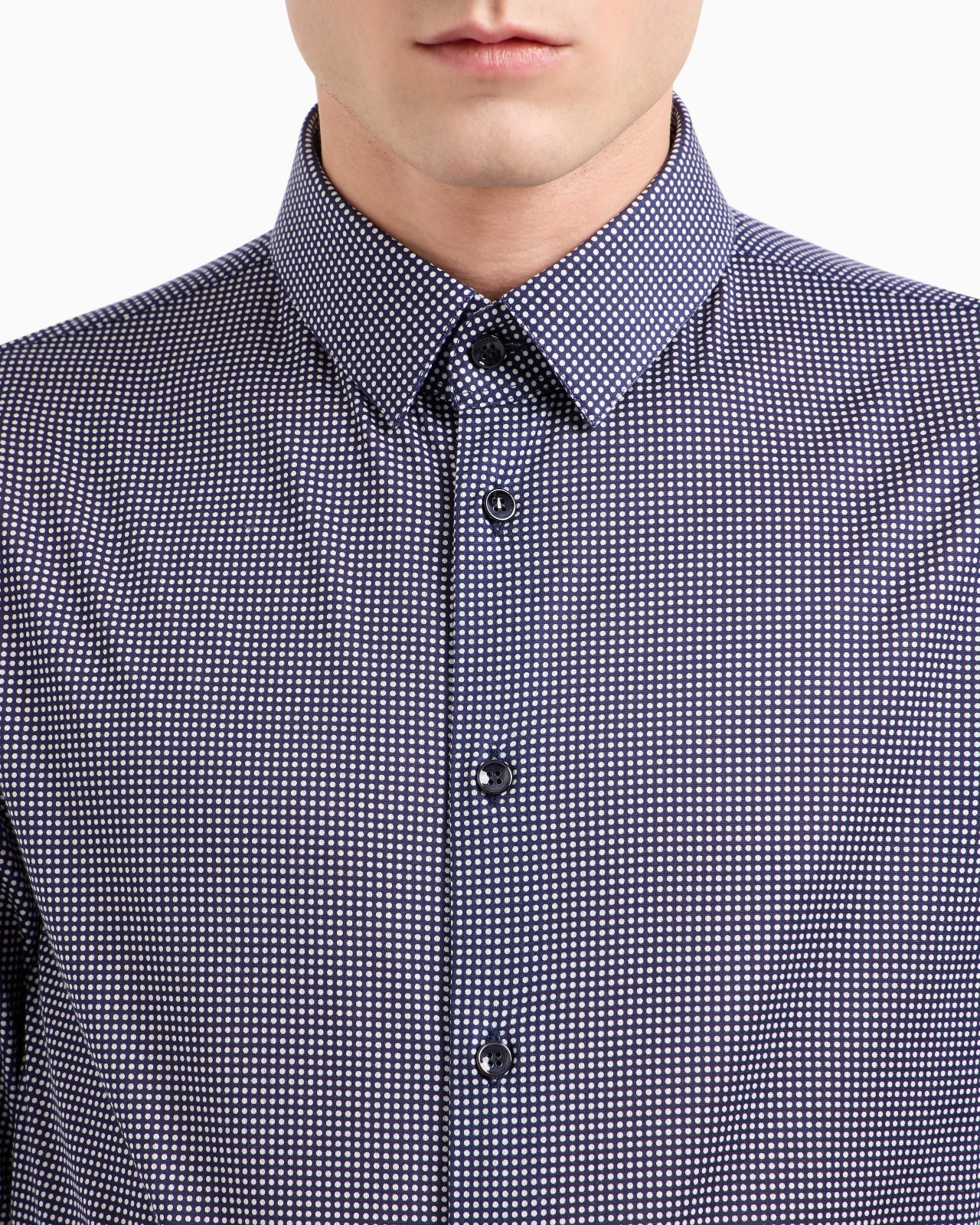 SLIM-FIT, PRINTED COTTON JERSEY SHIRT - 5