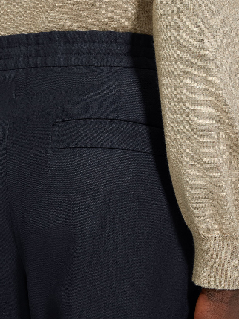 ZEGNA NAVY BLUE OASI LINO PANTS outlook