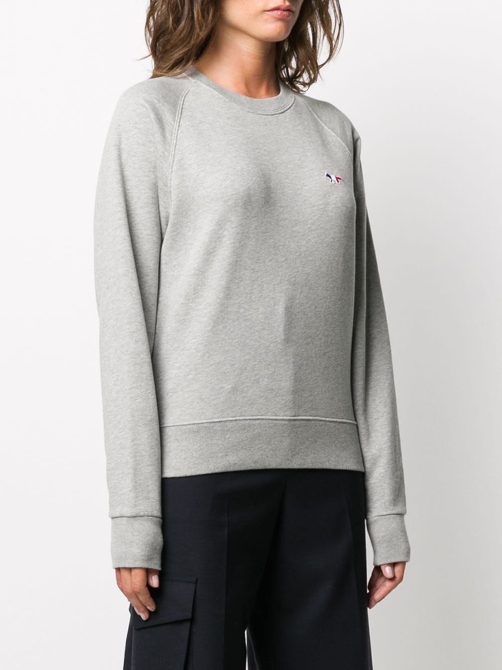 embroidered logo crew neck sweatshirt - 3