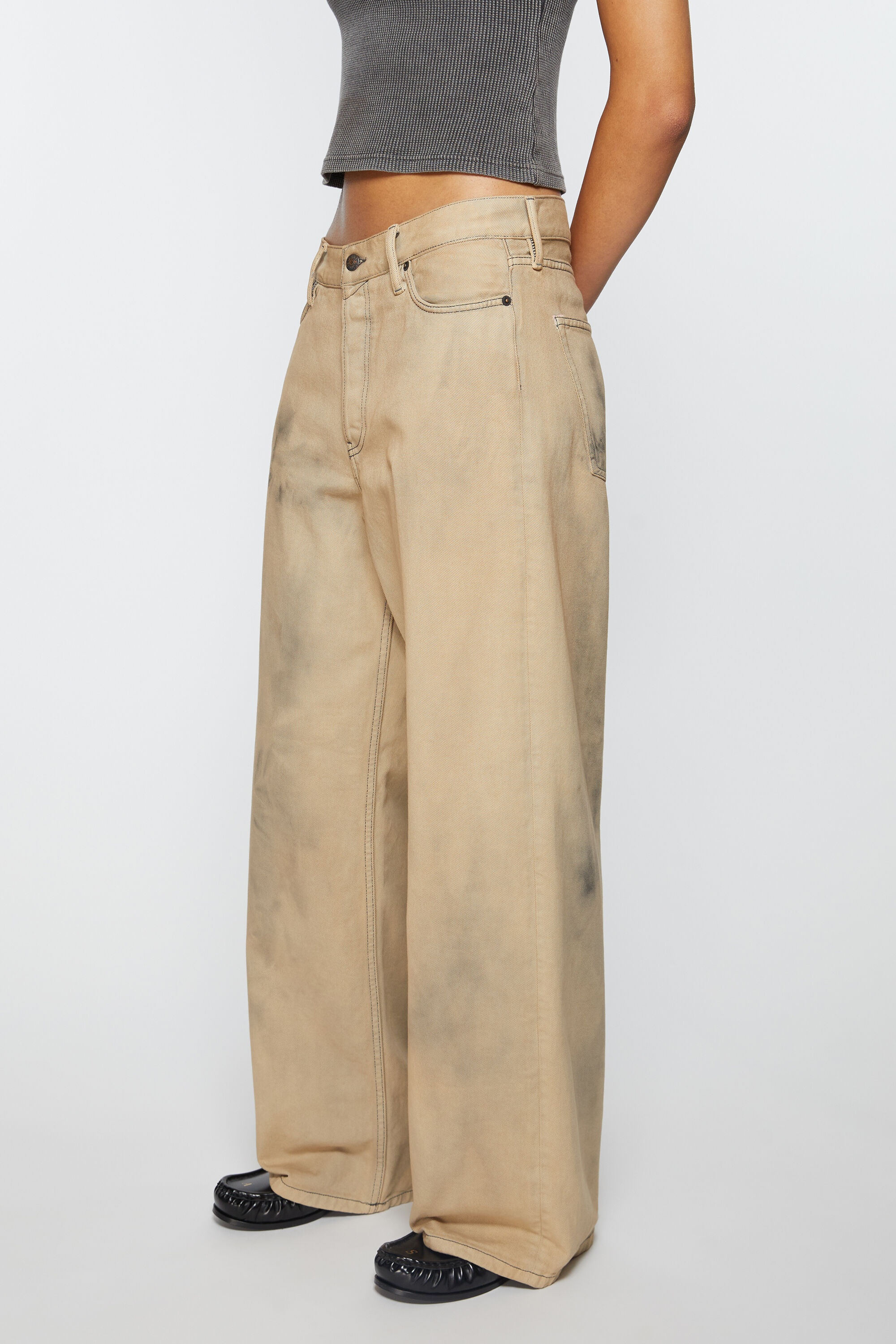 Loose fit jeans - 1981F - Beige/black - 3