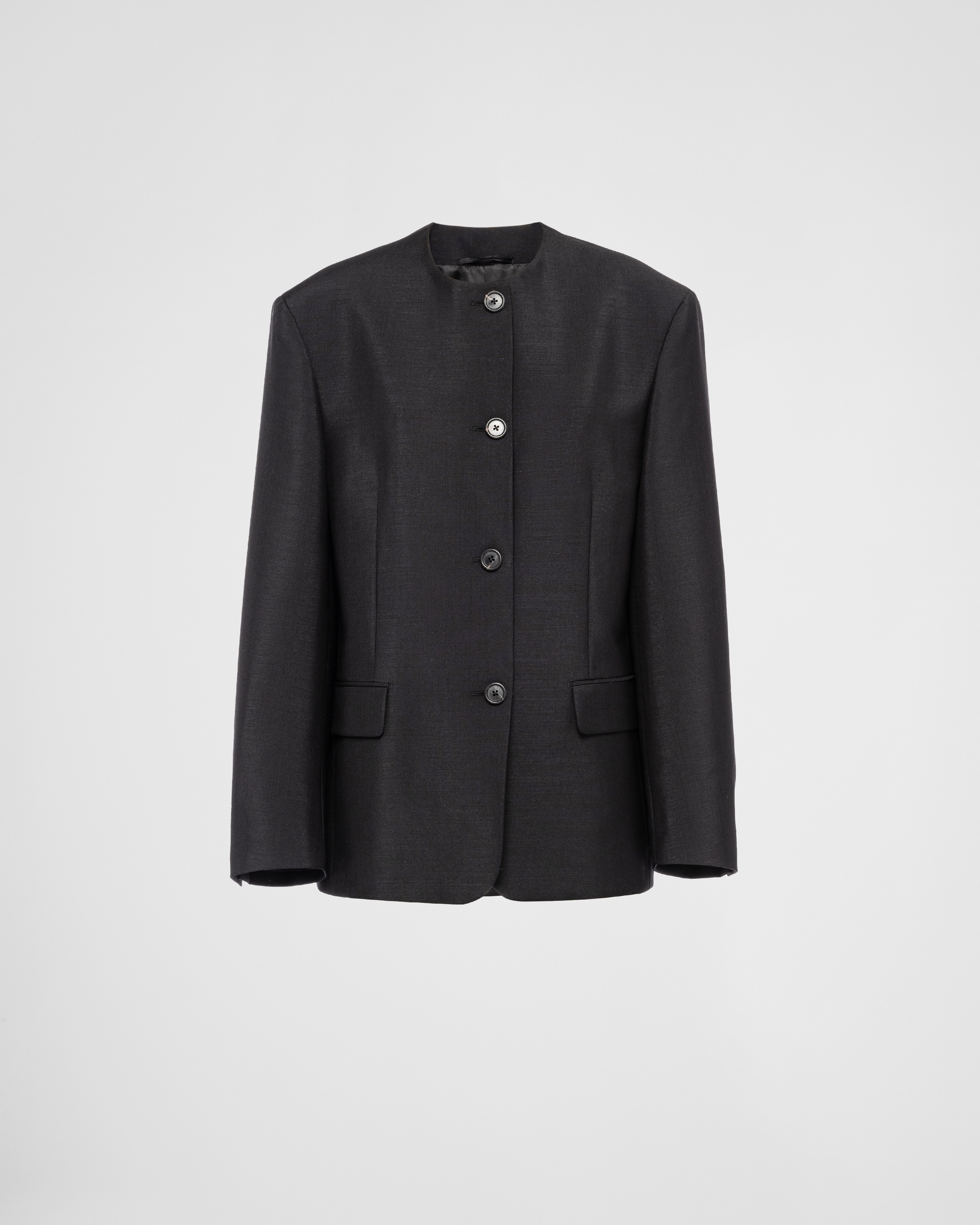 Prada Single-breasted kid mohair jacket | REVERSIBLE