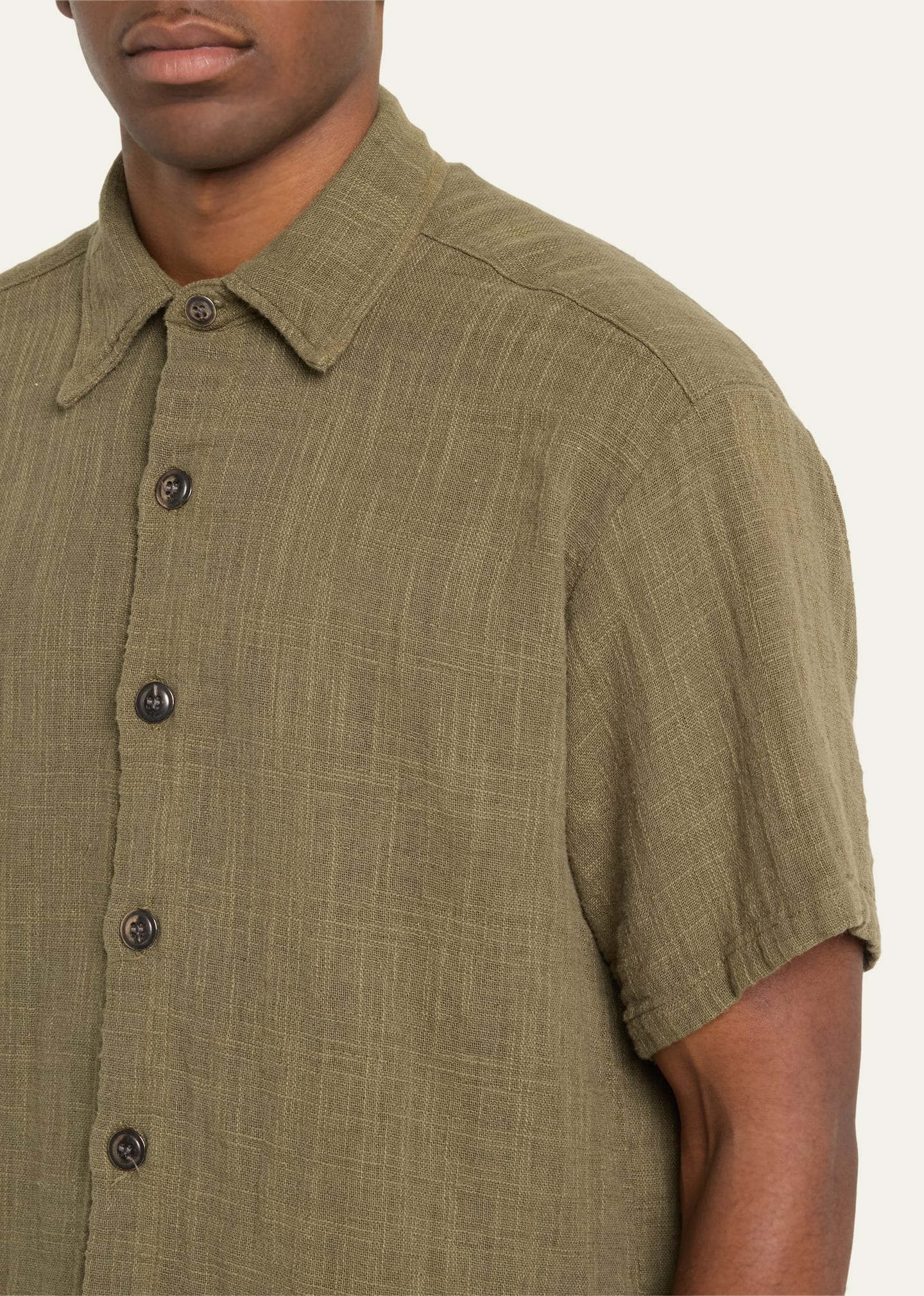 Men's Linen Button-Down Shirt - 5