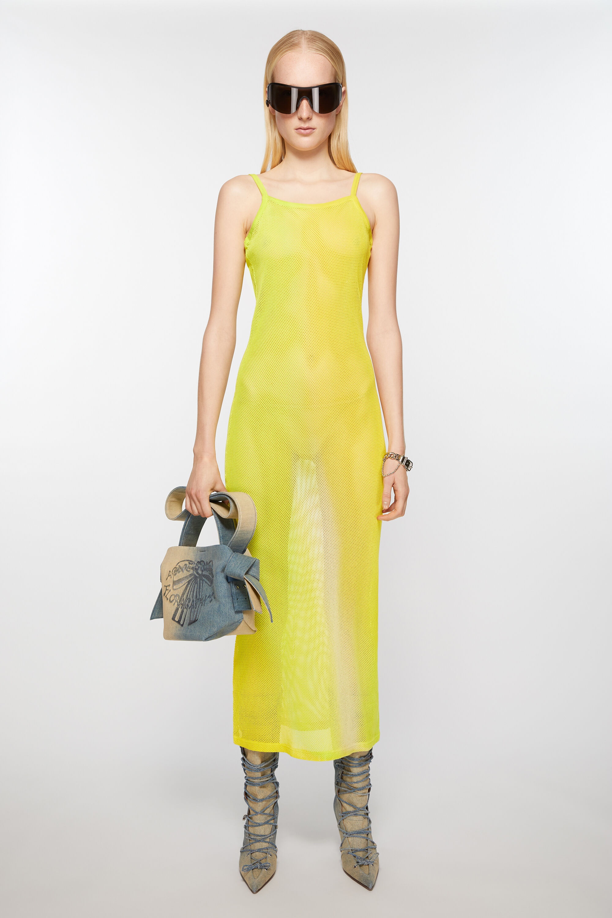 Strap dress - Acid yellow - 2