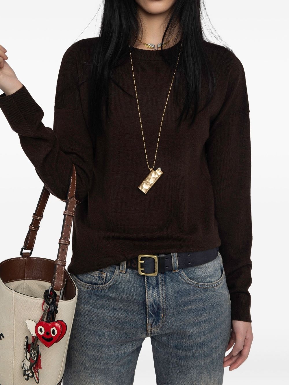Cici heart-patch sweater - 4