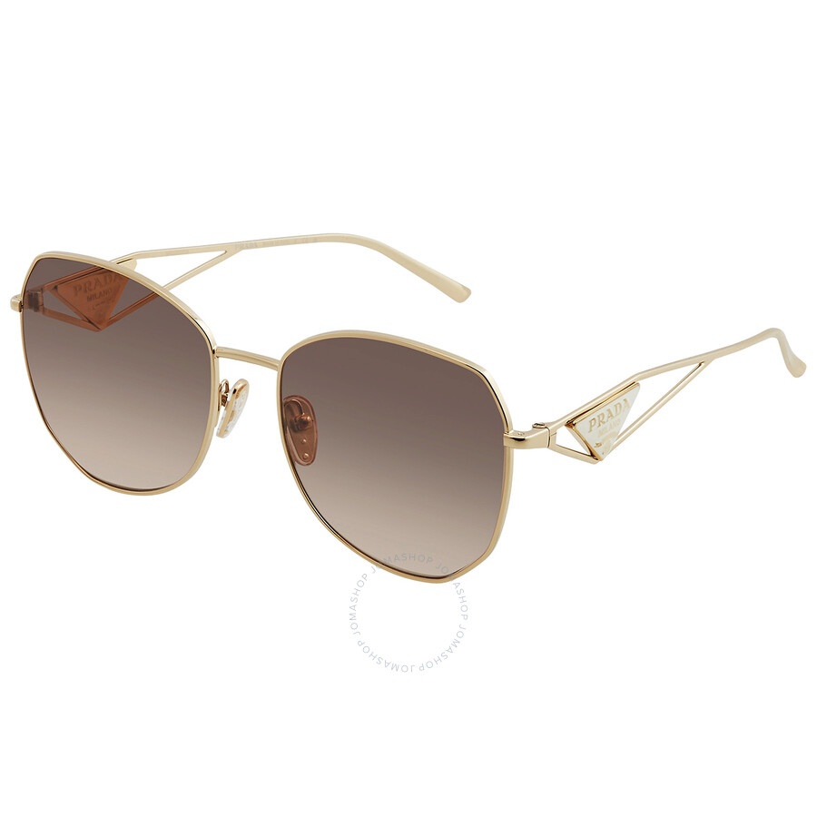 Prada Light Brown Gradient Light Gray Irregular Ladies Sunglasses PR 57YS ZVN3D0 57 - 3