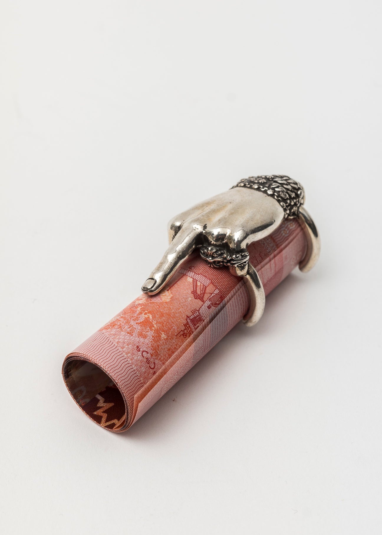 Chrome Hearts Silver Middle Finger Money Roll - 2