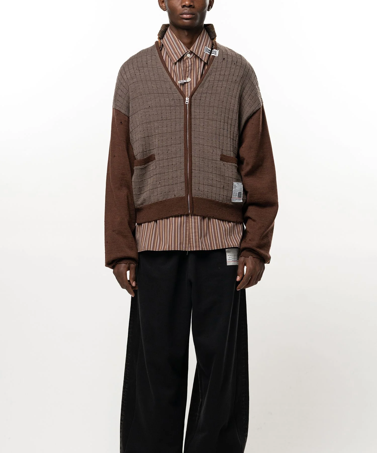 Distressed Knit Cardigan - 1