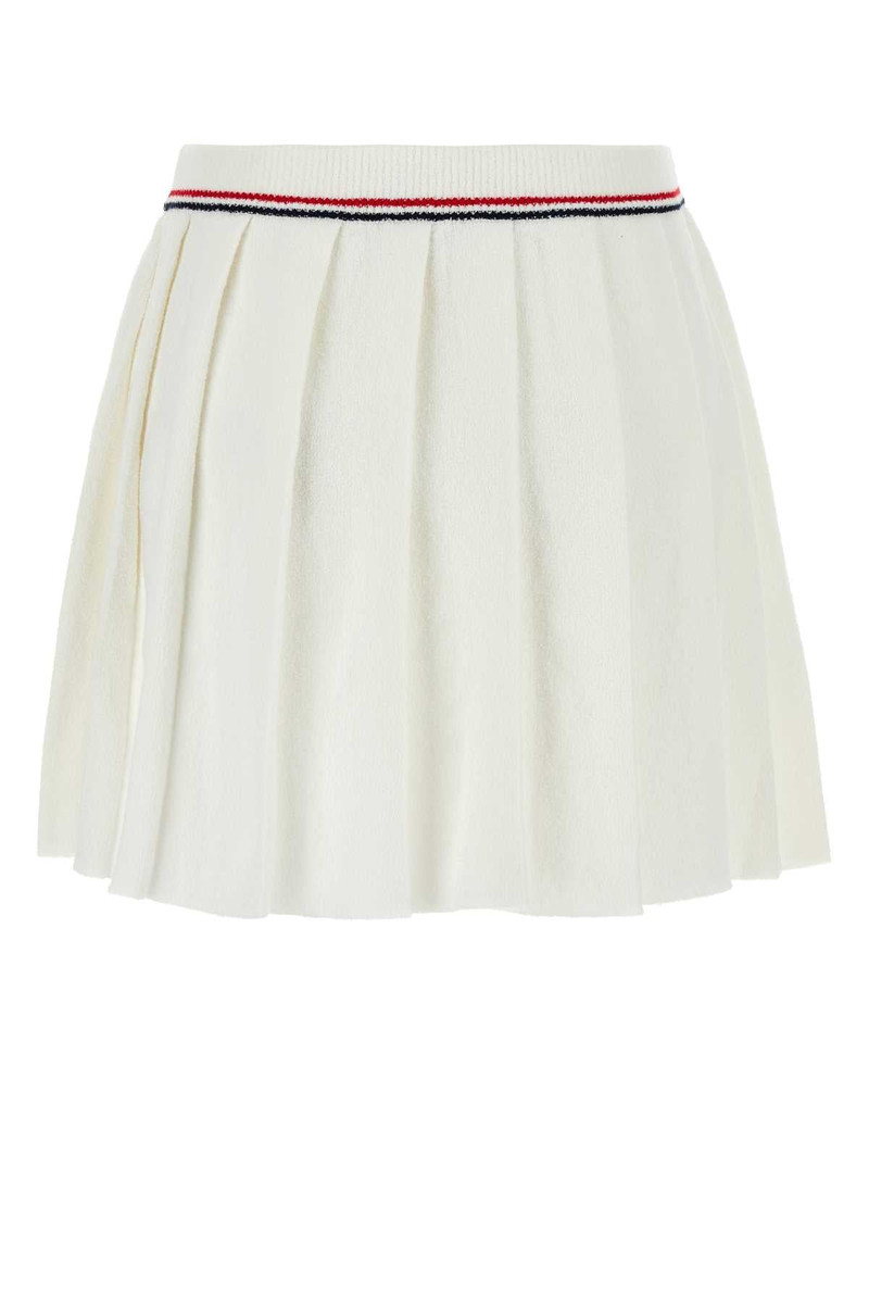 Miu Miu Miu Miu Women White Stretch Terry Fabric Skirt outlook