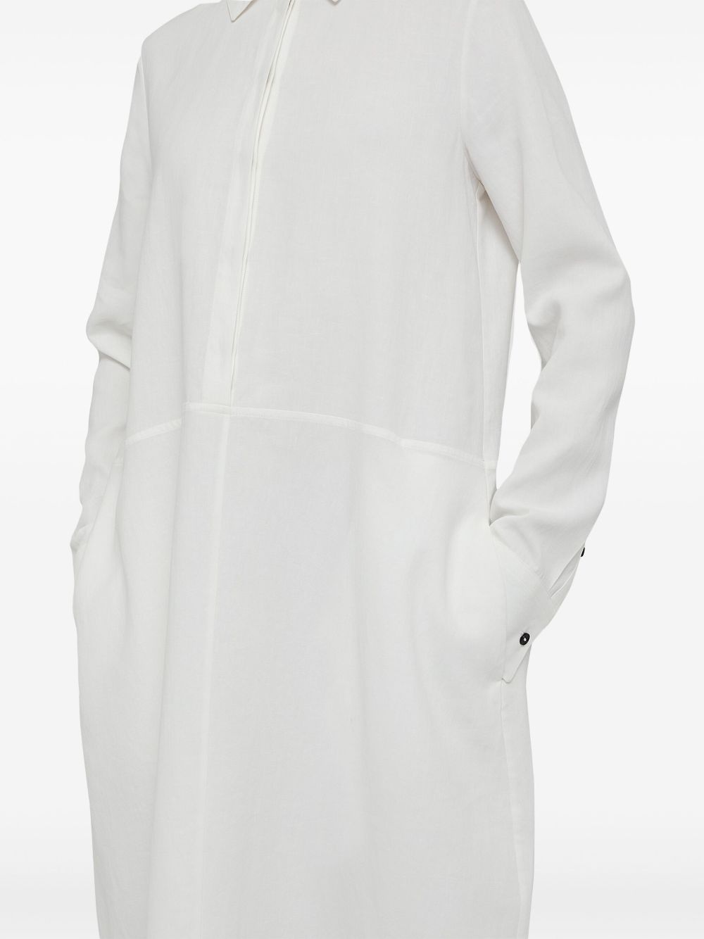 linen long-sleeve shirt dress - 4