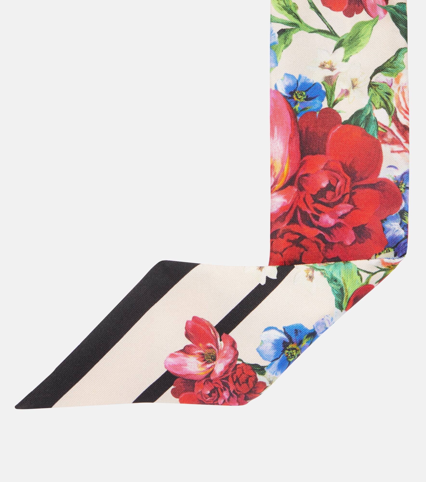 Floral silk twill scarf - 5