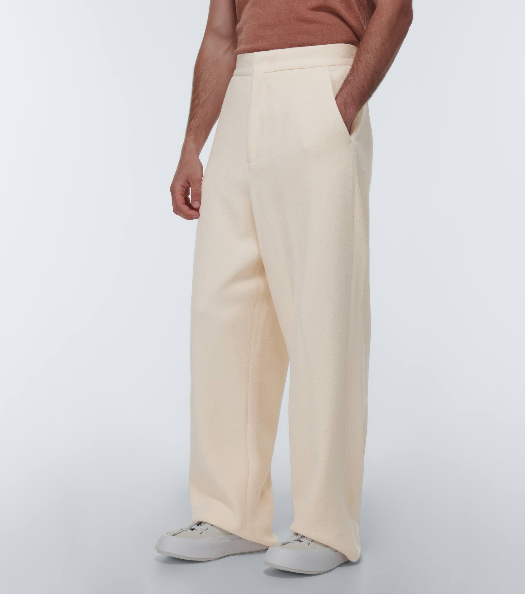 Straight cotton bouclé pants - 3