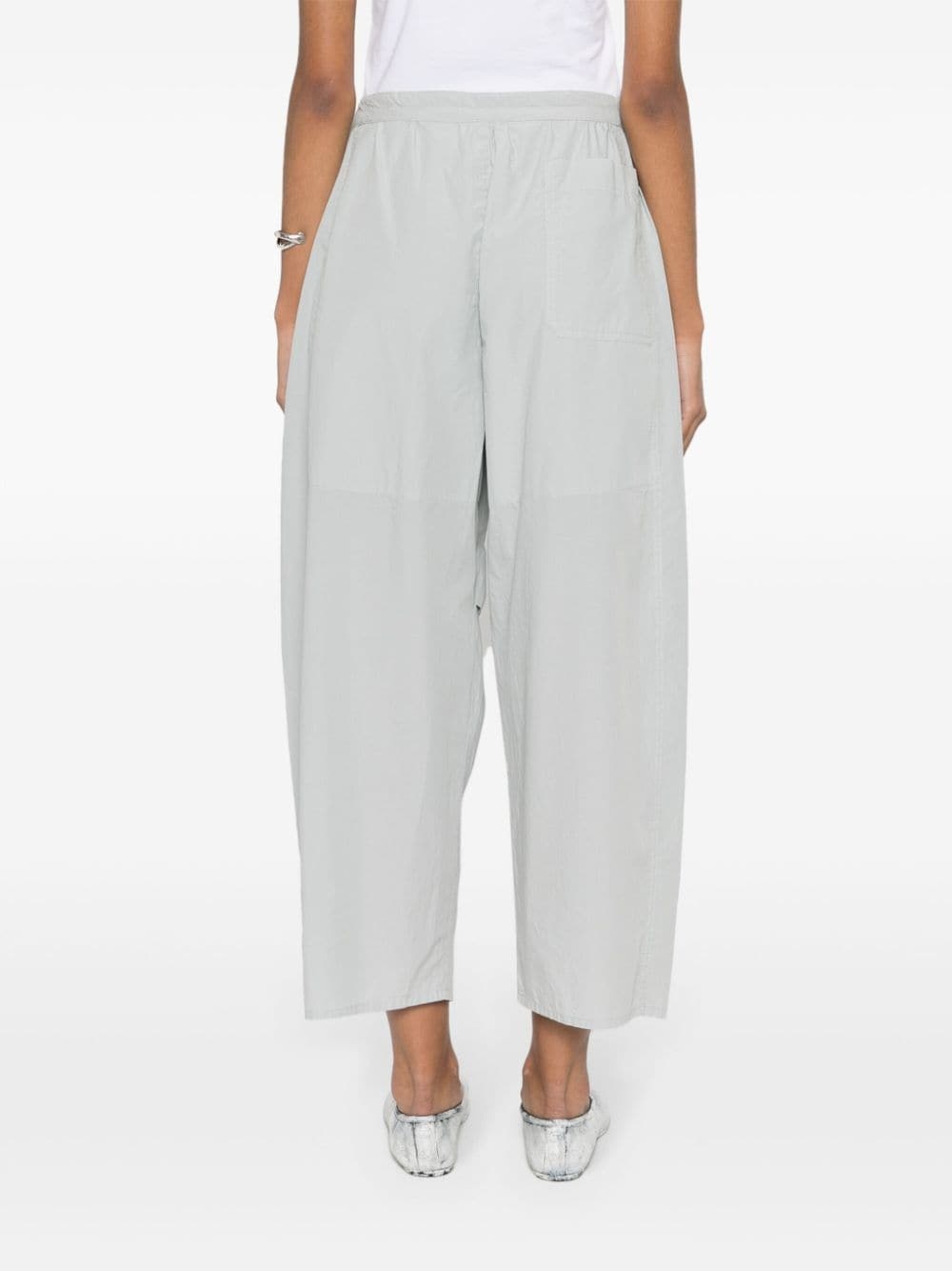 drawstring-fastening cropped trousers - 4