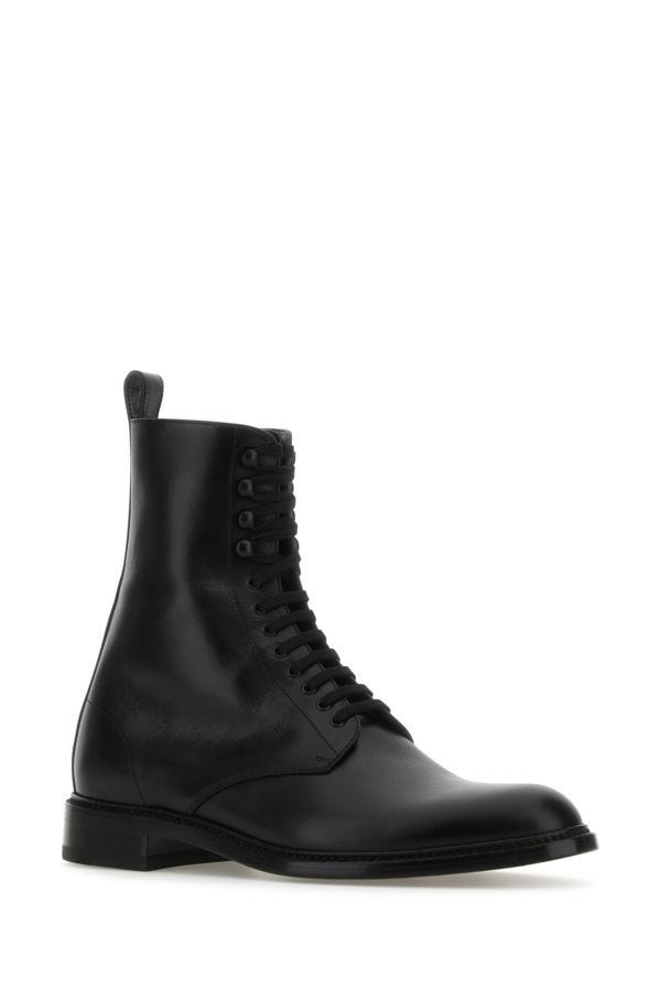 Saint Laurent Man Black Leather Army Ankle Boots - 2