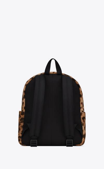 SAINT LAURENT nuxx backpack in ribbed leopard print velvet outlook