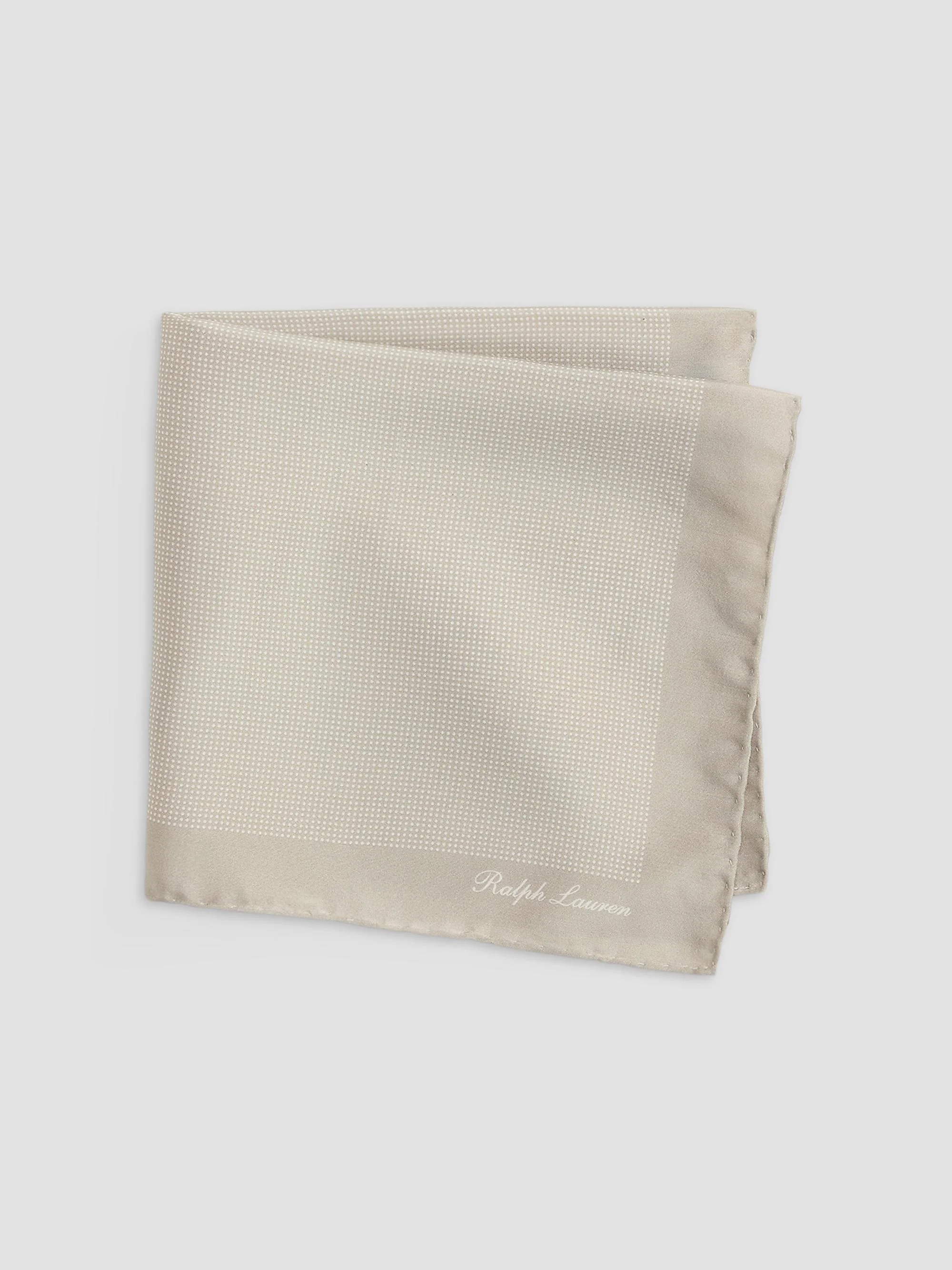 Men's Micro-Dot Silk Pocket Square - Pearl Grey - 1