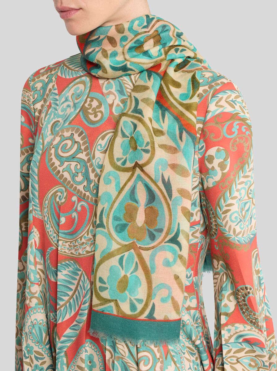 PAISLEY CASHMERE-BLEND SCARF - 2